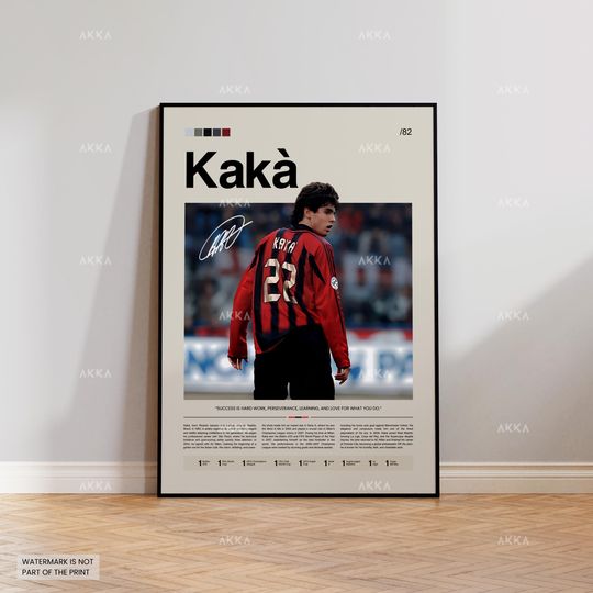 Kak AC Milan Poster, Iconic Soccer Wall Art, Unframed Print