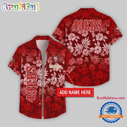 San Francisco 49ers Night Flower Pattern Personalized Hawaiian Shirt