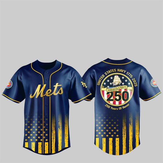 NY Mests US NAVY 250th Birthday Celebration Jersey