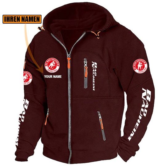 EC Bad Nauheim Individueller Name Neue Version Zip-Up-Jacke