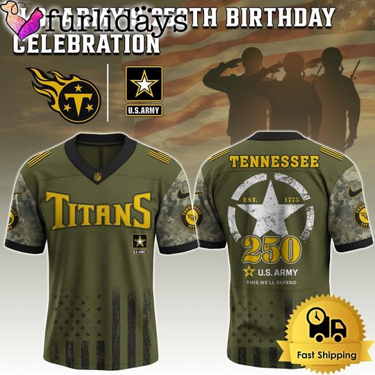 Tennessee Titans US Army 250th Anniversary Parade Football Jersey