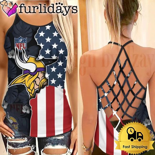 Minnesota Vikings Football Criss Cross Tank Top