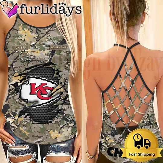 Kansas City Chiefs Women's Camo Criss Cross Tank Top