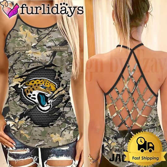 football Jacksonville Jaguars Women’s Camo Custom Criss Cross Back Tank Top