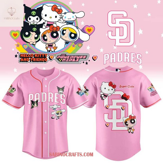 San Diego Padress The Powerpuff Girls x Hello Kitty 2026 Baseball Jersey