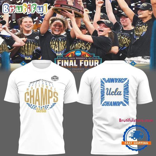 UCLA Bruins 2026 NCAA Women’s National Champions Basketball White 3D Shirt