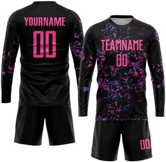 Custom Long Sleeve Soccer Jersey Men Women Youth Kids Personalized Soccer Shirts And Shorts Printed Name Number Logo