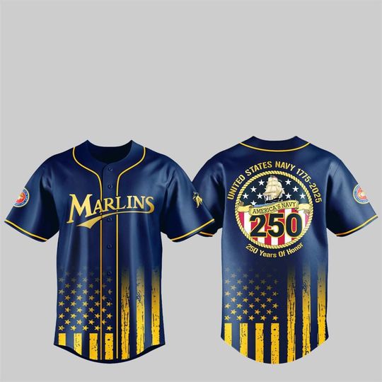 Marlinss US NAVY 250th Birthday Celebration Jersey