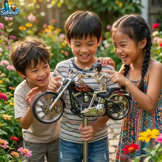 Skeleton H Davidson Metal Garden Wind Spinner