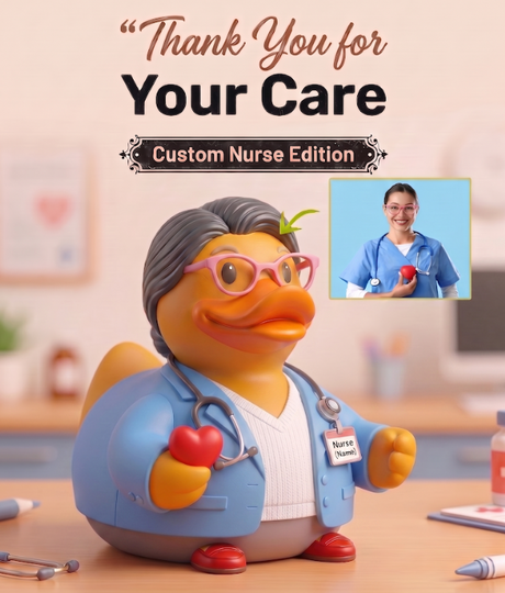 Personalized Nurse Rubber Duck, Custom Name Rubber Duck, Nurse Gift