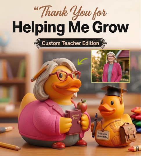 Custom Teacher Rubber Duck, Back to School Gift
