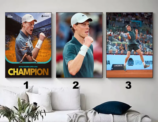 Jannik Sinner Mutua Madrid Open 2026 Champion Poster