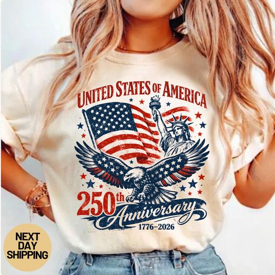 USA 250th Anniversary Shirt 1776-2026 | Patriotic Eagle T-shirt | American Flag 4th of July Tee