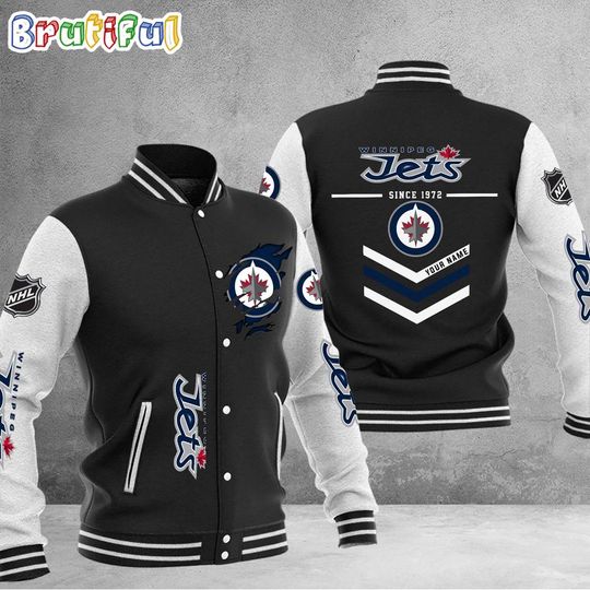 NHL Winnipeg Jets Personalized Varsity Baseball Jacket