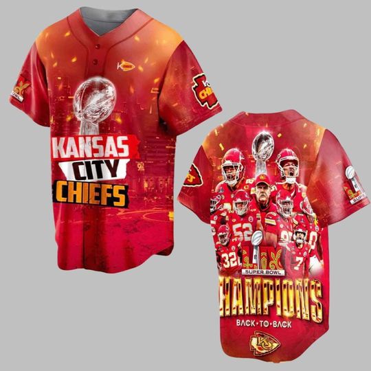 Chiefss Back To Back Super Bowl LIX Champions 2025 Baseball Jersey