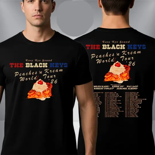 The Black Keys Peaches N Kream World Tour 2026 Double Sided T-Shirt