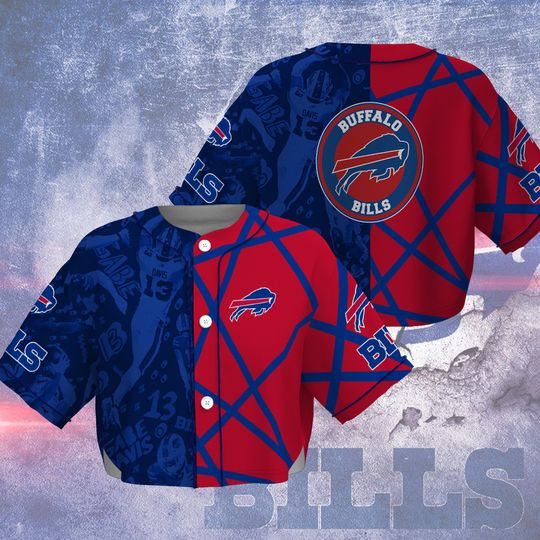 Buffalo Bills Crop Top Baseball Jersey