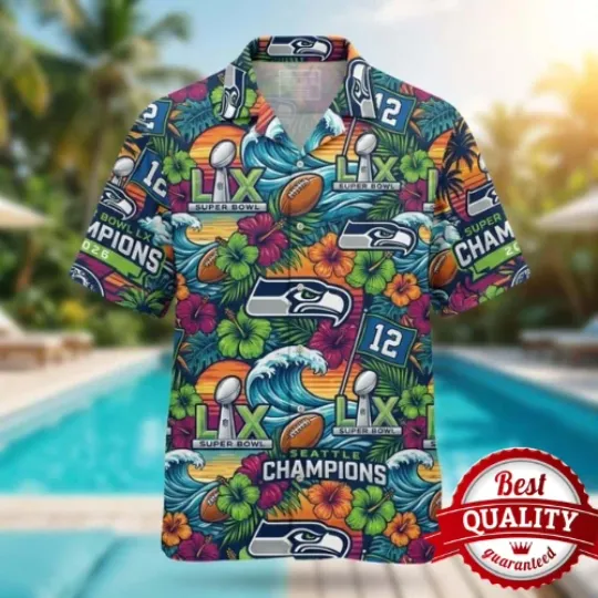 Seattle Seahawks Super Bowl LX Champions Hawaiian Shirt