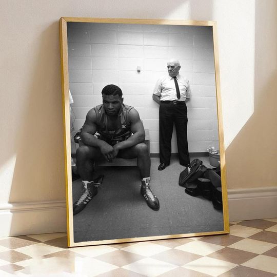 Mike Tyson Boxing Black and White Art  Boxing Champion Decor Poster
