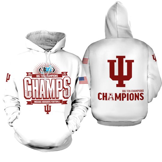 Indiana Football Champs 2025 Special Edition 3D Fan Hoodie