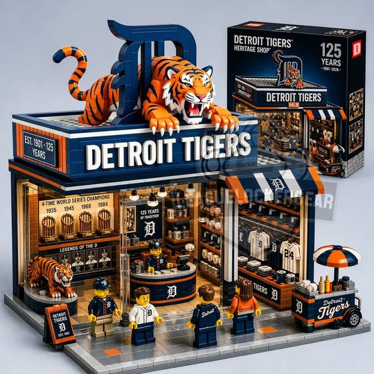 Detroit Tigers 125 Years Heritage Shop Building Brick Sets