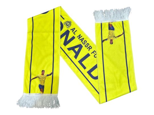 AI Nassr FC Football Fan Scarf - Ronaldo Celebration Edition in Yellow