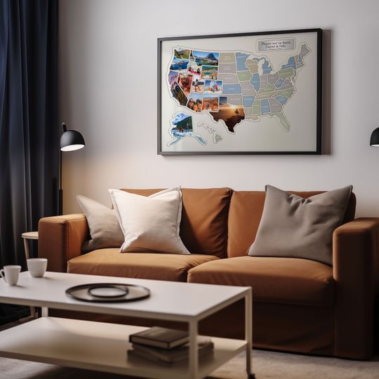 Personalized USA Photo Map: Custom Travel Keepsake
