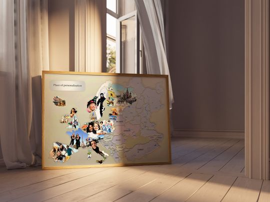 Personalized Europe Travel Photo Map: Home Decor, Travel Memories