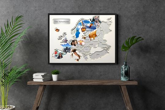 Personalized Europe Travel Photo Map, Best Gift for Travelers