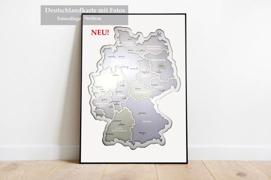 Germany Photo Map: Personalized Travel Collage, Birthday Gift