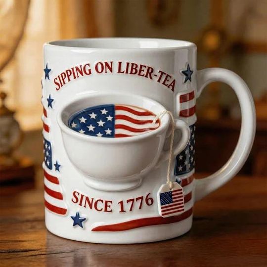 Proud Liber-Tea Mug 3D Embossed Gift for Tea Lovers