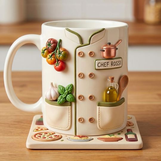 Personalized Chef Mug, Custom Chef Coffee Cup, Cooking Lover Gift, Cute Kitchen Mug, Baker Gift, Culinary Gift