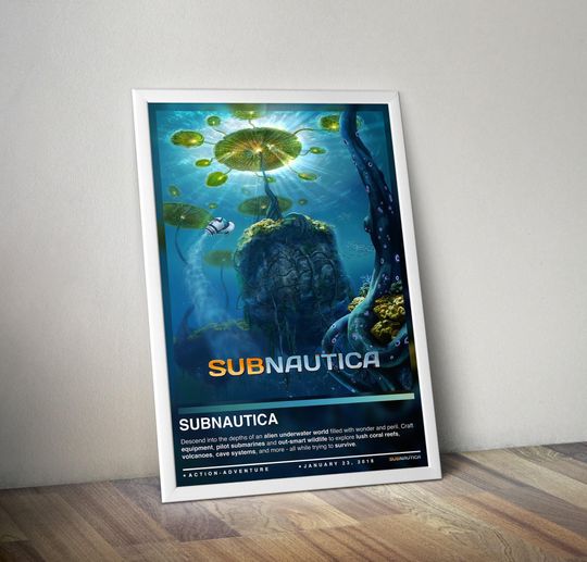 Subnautica Poster Print | Subnautica Cover | Gaming Poster | Gaming Decor | Video Game Posters | Gaming Gifts | Video Game Prints