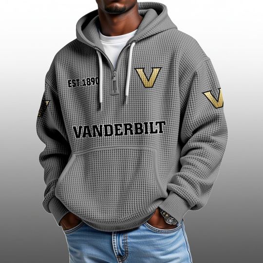 Vanderbilt EST 1890 Half Quarter Zip Waffle Hoodie