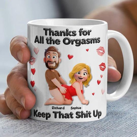Naughty Couple Coffee Mug 3D Embossed Personalized Funny Gift