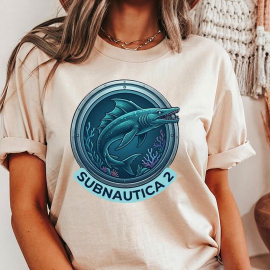 Vintage Nature Lover Subnautica 2 Shirt, Underwater Alien Creature Tee, Groovy Science Fiction T-shirt, Retro Earth Tones Tee