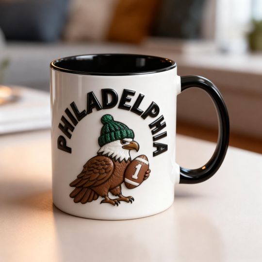 Philadelphia Baseball Mug 3D Embossed, Custom Name Sports Coffee Cup, Vintage Baseball Fan Gift