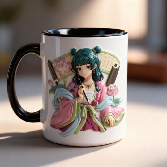 The Apothecary Diaries Mug 3D Embossed Anime Coffee Mug, Maomao Anime Cup, Apothecary Anime Gift