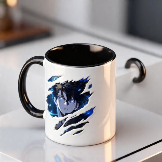 Solo Leveling Sung Jin Woo 3D Embossed Mug,Shadow Monarch Mug, Anime Fan Gift