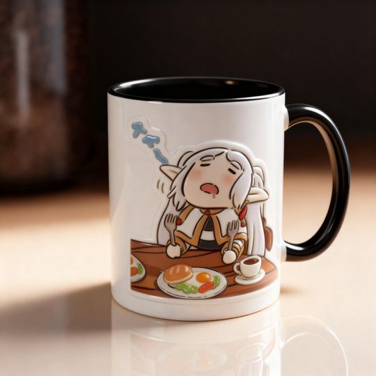 Sousou no Frieren 3D Embossed Mug - Anime Coffee Mug, Sleeping Frieren, Manga Gift