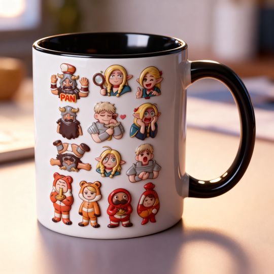 Delicious in Dungeon 3D Embossed Mug, Cute Anime Mug Laios Marcille, Manga Mug Gift
