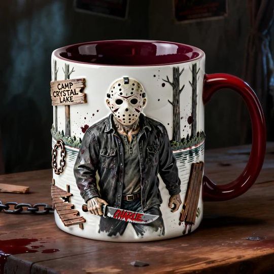 Dark Villain Mug 3D Embossed Personalized Gothic Horror Gift