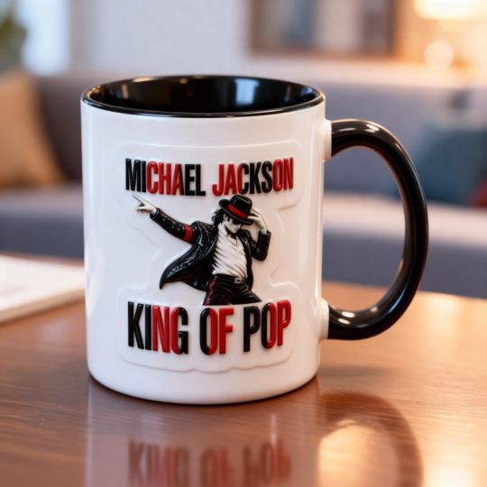 Michael Jackson King of Pop Mug 3D Embossed Coffee Mug, MJ Fan Cup, Pop Music Legend Mug, Michael Jackson Gift