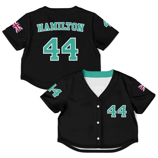 Lewis Hamilton 44 Away Edition Crop Top Baseball Jersey