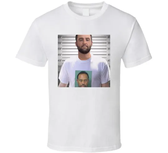 Scottie Scheffler Tiger Woods Mugshot T-Shirt