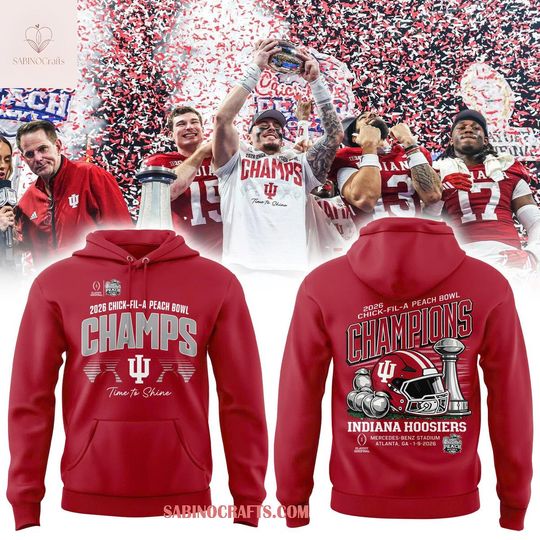 Indiana Hoosierss Peach Bowl Game 2026 Champions Hoodie T-Shirt