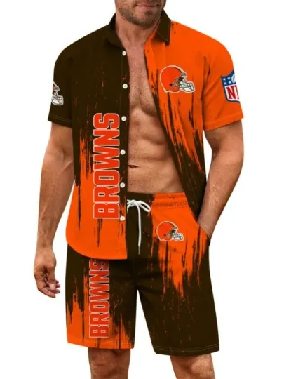 Cleveland Browns Summer Hawaiian Shirt and Shorts
