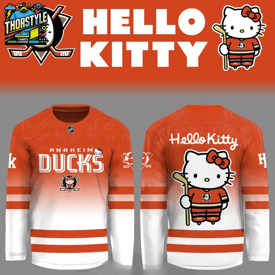 Anaheim Ducks Hello Kitty 2026 Night Men's Hockey Jersey