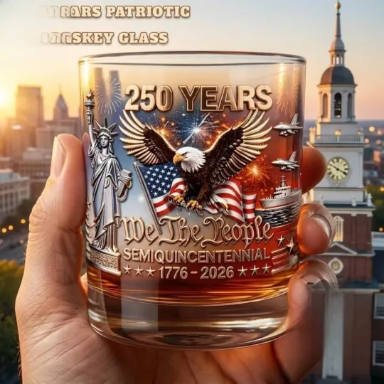 250 Years America Semiquincentennial Whiskey Glass