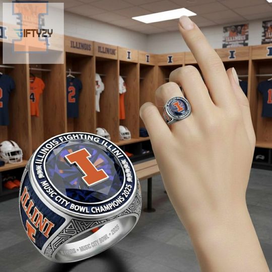 Illinois Fighting Illini Music City Bowl Championship 3D Ring